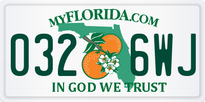 FL license plate 0326WJ