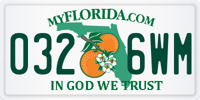 FL license plate 0326WM