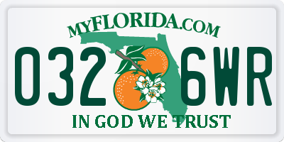 FL license plate 0326WR