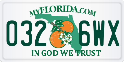 FL license plate 0326WX