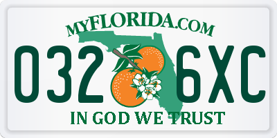 FL license plate 0326XC