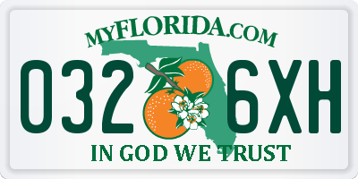 FL license plate 0326XH