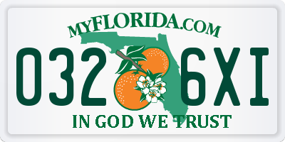 FL license plate 0326XI