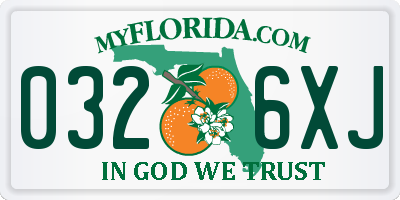 FL license plate 0326XJ