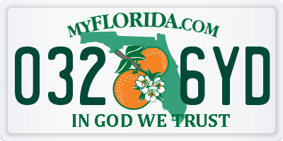 FL license plate 0326YD