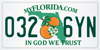 FL license plate 0326YN