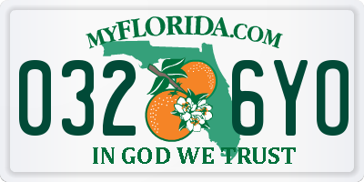 FL license plate 0326YO