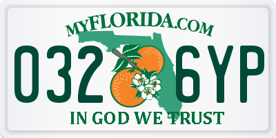 FL license plate 0326YP