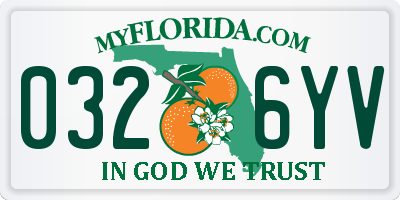 FL license plate 0326YV