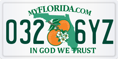 FL license plate 0326YZ