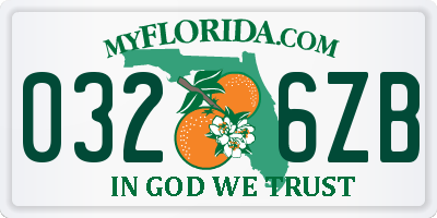 FL license plate 0326ZB