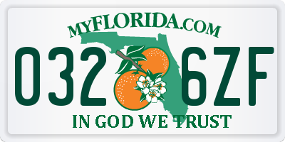 FL license plate 0326ZF