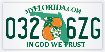 FL license plate 0326ZG