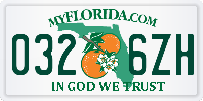 FL license plate 0326ZH
