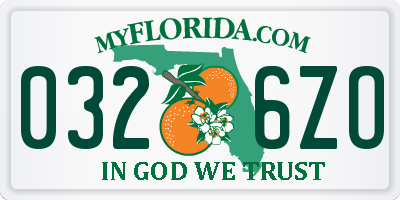 FL license plate 0326ZO