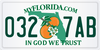 FL license plate 0327AB