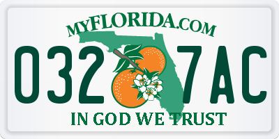 FL license plate 0327AC