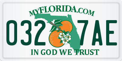 FL license plate 0327AE