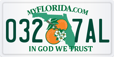 FL license plate 0327AL