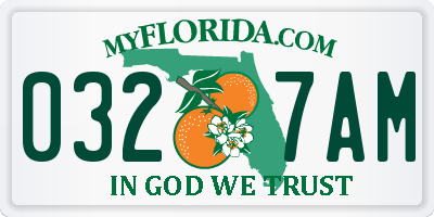 FL license plate 0327AM