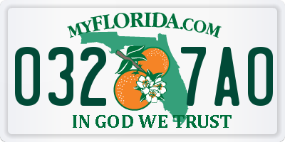 FL license plate 0327AO