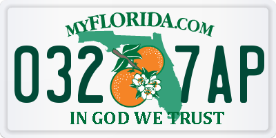 FL license plate 0327AP