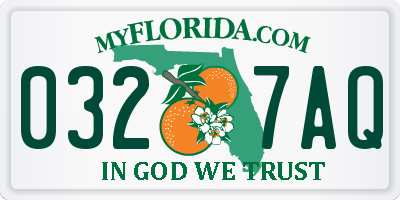 FL license plate 0327AQ