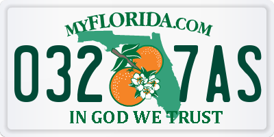 FL license plate 0327AS