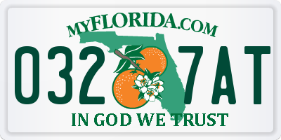 FL license plate 0327AT