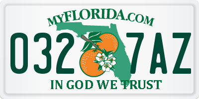 FL license plate 0327AZ