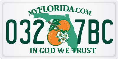 FL license plate 0327BC