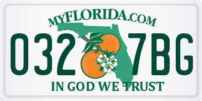 FL license plate 0327BG