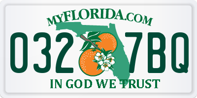 FL license plate 0327BQ
