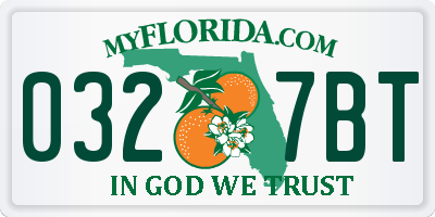 FL license plate 0327BT