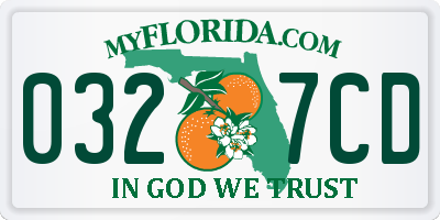 FL license plate 0327CD