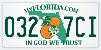 FL license plate 0327CI