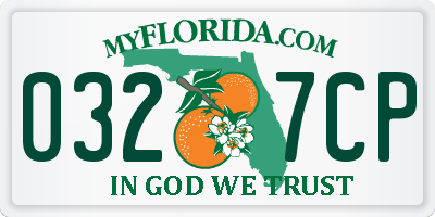 FL license plate 0327CP