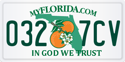 FL license plate 0327CV