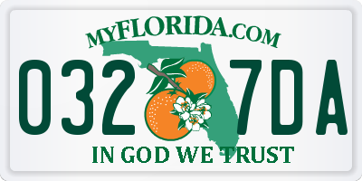 FL license plate 0327DA
