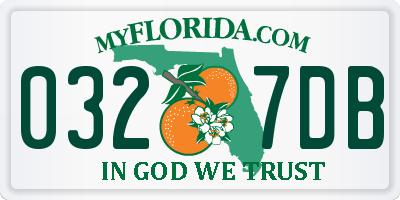 FL license plate 0327DB