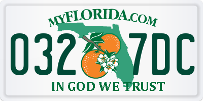 FL license plate 0327DC