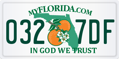 FL license plate 0327DF