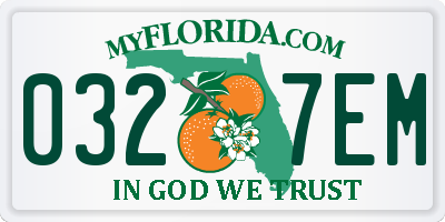 FL license plate 0327EM