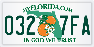FL license plate 0327FA