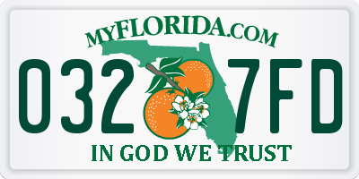 FL license plate 0327FD