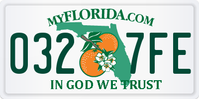 FL license plate 0327FE