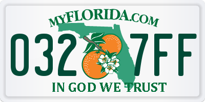FL license plate 0327FF
