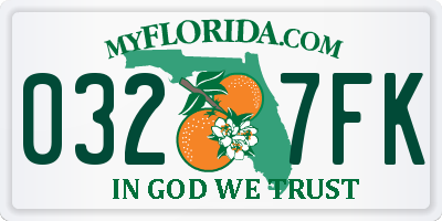 FL license plate 0327FK