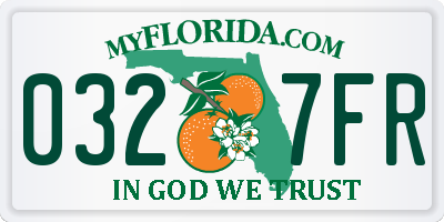 FL license plate 0327FR