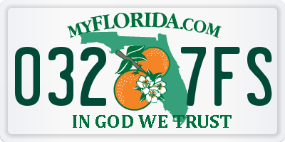 FL license plate 0327FS
